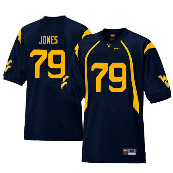 NCAA Men's Matt Jones West Virginia Mountaineers Navy #79 Nike Stitched Football College Retro Authentic Jersey QW23O47TM